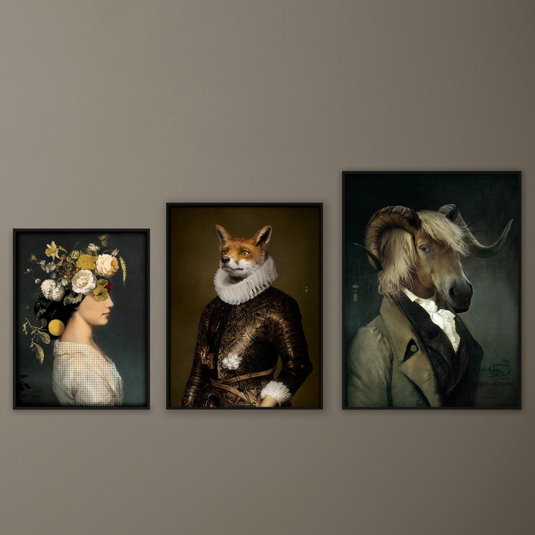 Portraits d'animaux en costume de la marque Ibride