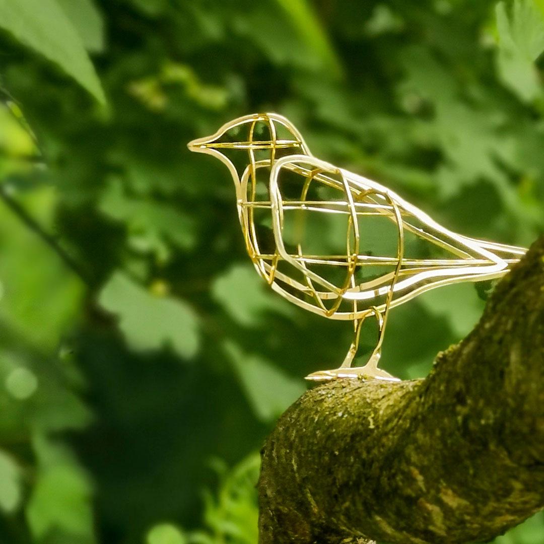 Oiseau décoratif en laiton de la marque Ibride