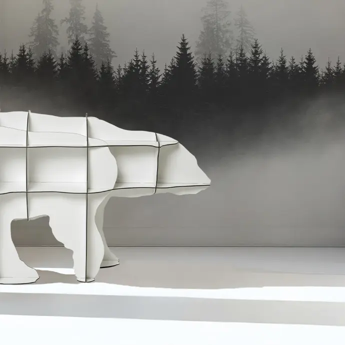 ours bibliotheque ibride design