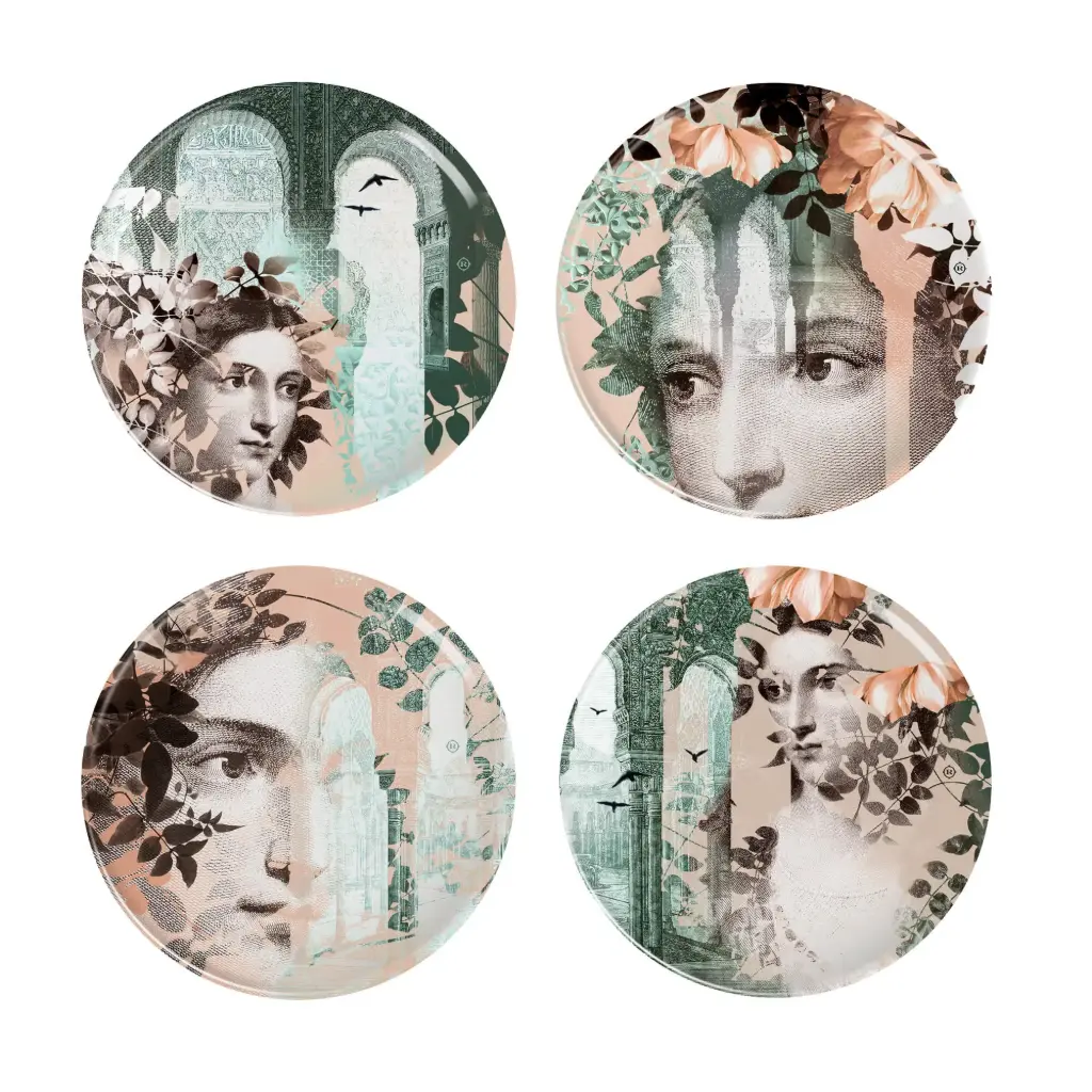 Set de 4 assiettes en porcelaine 21cm | Alhambra | Les Imparfaits