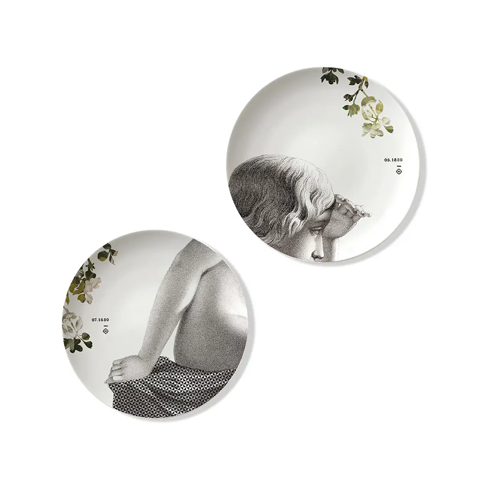 Set de 2 assiettes en porcelaine 27cm | Parnasse Ete | Les Imparfaits 