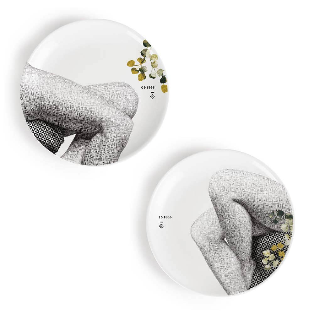 Set of 2 porcelain plates 27cm