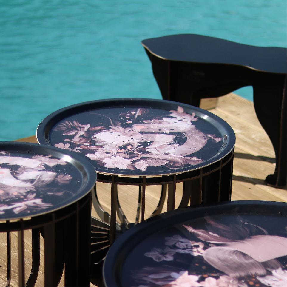 Medusa Lévitation Rose Tables extérieurs de jardin Ibride