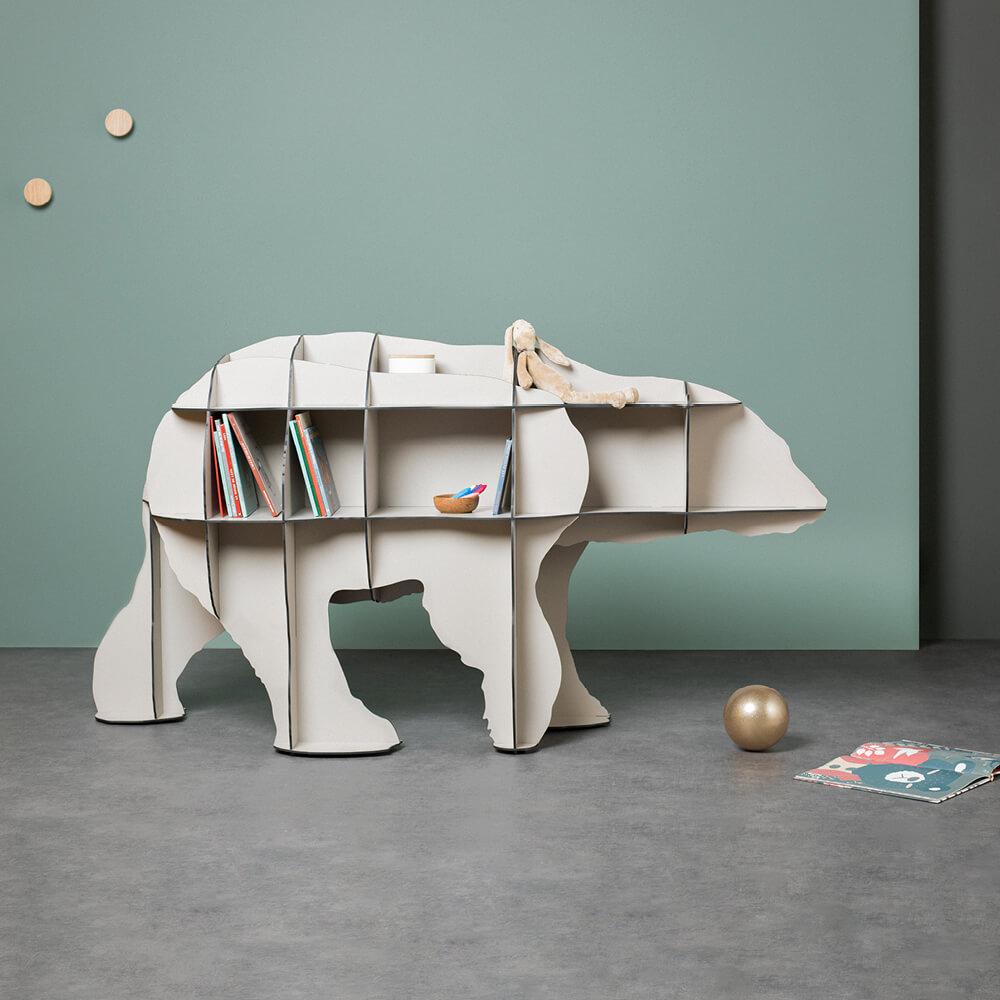 Grande Bibliothèque originale animal en forme d'ours Junior marque Ibride Design