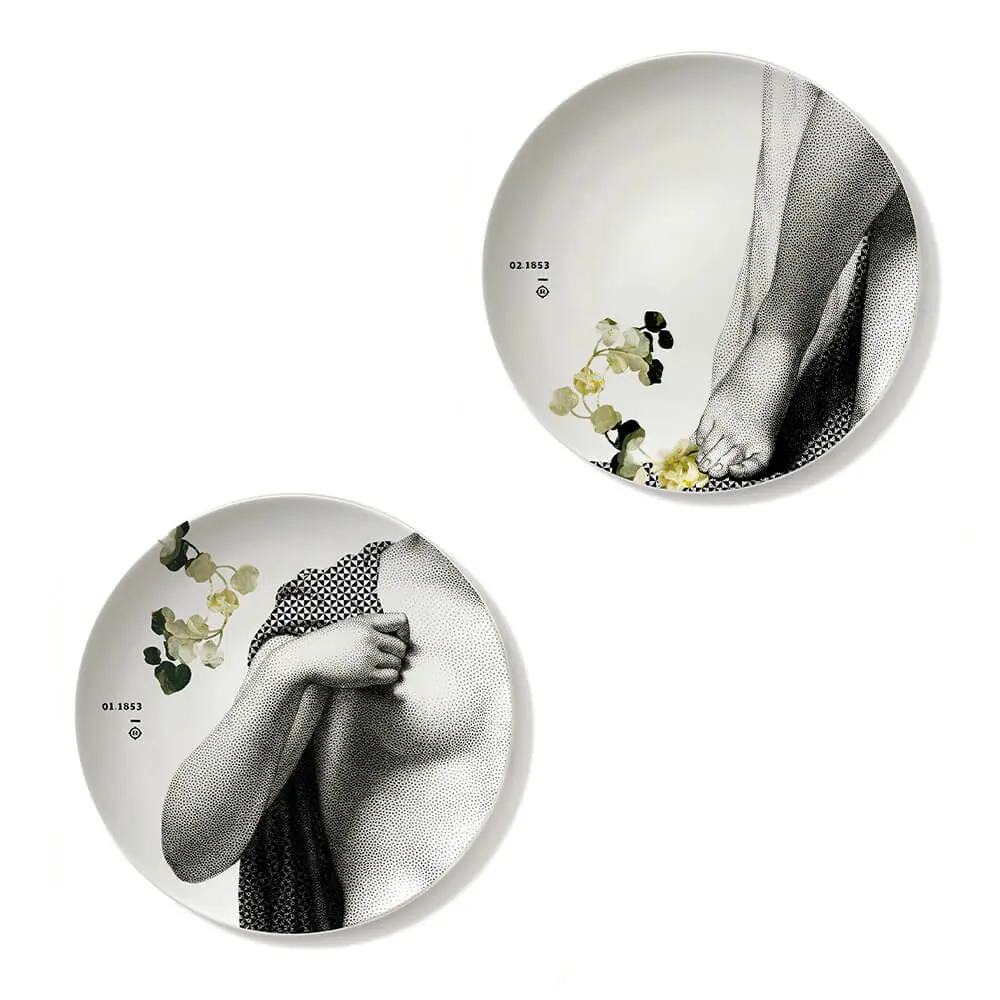 Set de 2 assiettes en porcelaine 27cm | Parnasse Hiver | Les Imparfaits